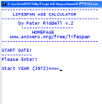 Lifespan Age Calculator Screenshot